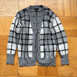Rachel Zoe Gray Plaid Cardigan